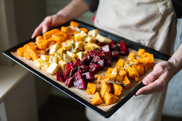 Roasted Beets and Sweet Potatoes Quinoa PCOS Salad