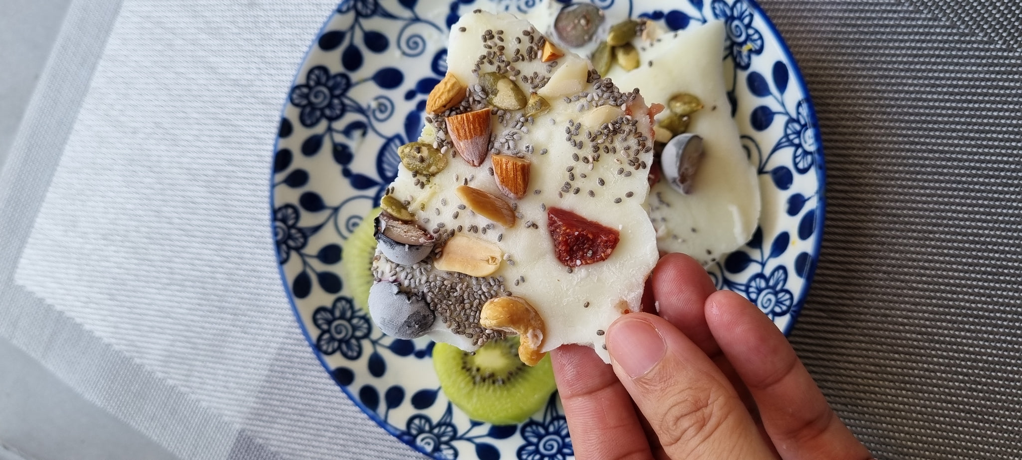 PCOS-Friendly Frozen Yogurt Bark With Greek Yogurt, Nuts, Berries, and Seeds